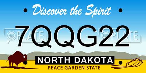 7QQG22 North Dakota License Plate