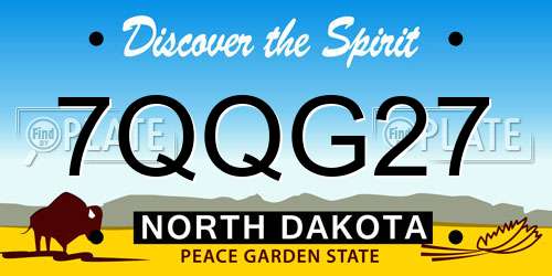 7QQG27 North Dakota License Plate