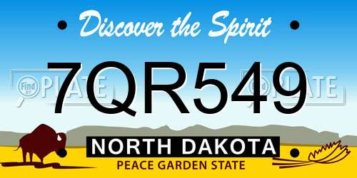 7QR549 North Dakota License Plate