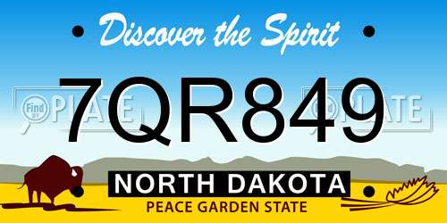 7QR849 North Dakota License Plate