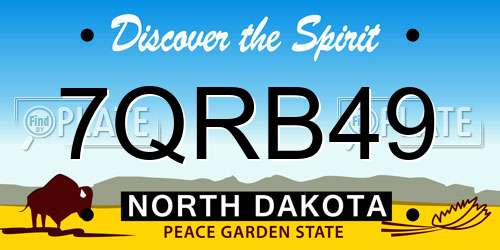 7QRB49 North Dakota License Plate