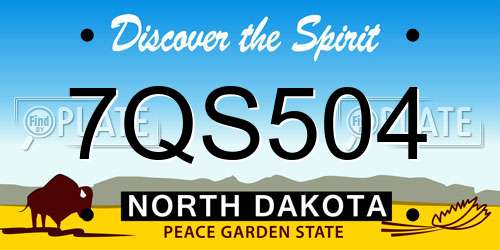 7QS504 North Dakota License Plate