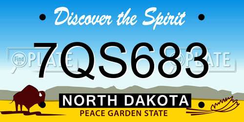 7QS683 North Dakota License Plate