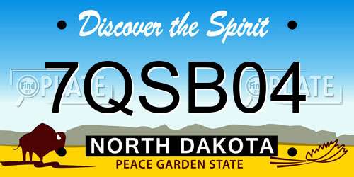 7QSB04 North Dakota License Plate