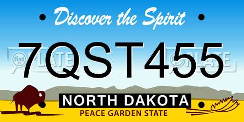 7QST455 North Dakota License Plate