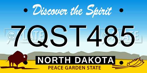 7QST485 North Dakota License Plate