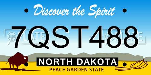 7QST488 North Dakota License Plate
