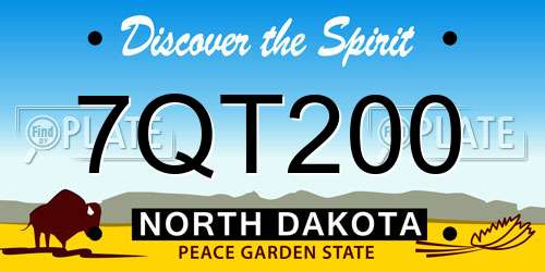 7QT200 North Dakota License Plate