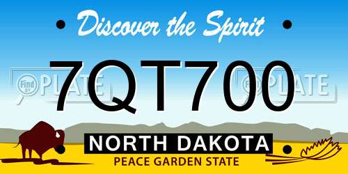 7QT700 North Dakota License Plate