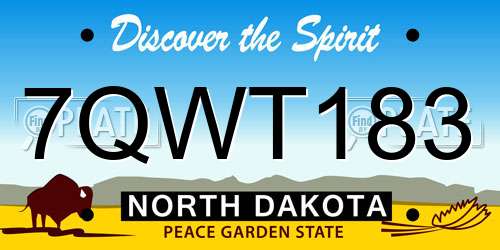 7QWT183 North Dakota License Plate
