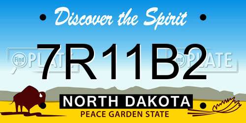 7R11B2 North Dakota License Plate