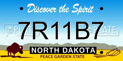 7R11B7 North Dakota License Plate