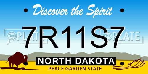 7R11S7 North Dakota License Plate