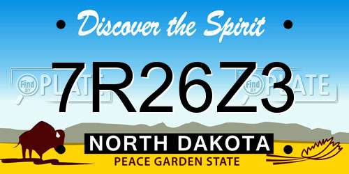 7R26Z3 North Dakota License Plate