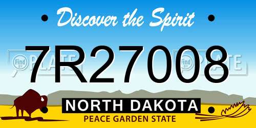 7R27008 North Dakota License Plate