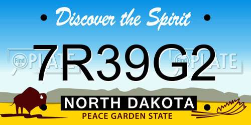 7R39G2 North Dakota License Plate