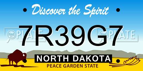 7R39G7 North Dakota License Plate