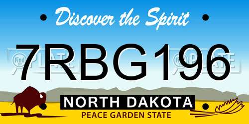 7RBG196 North Dakota License Plate