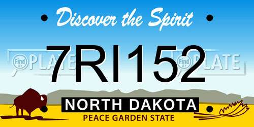 7RI152 North Dakota License Plate