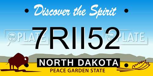 7RII52 North Dakota License Plate