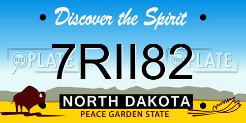 7RII82 North Dakota License Plate
