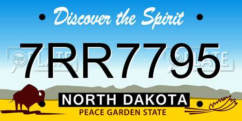 7RR7795 North Dakota License Plate