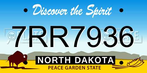 7RR7936 North Dakota License Plate