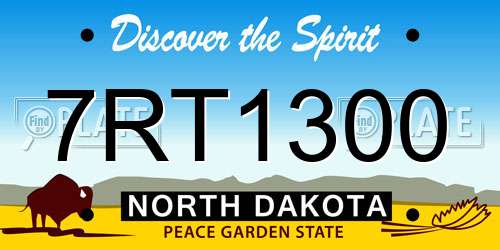 7RT1300 North Dakota License Plate