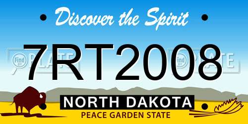 7RT2008 North Dakota License Plate