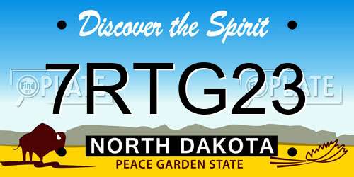 7RTG23 North Dakota License Plate