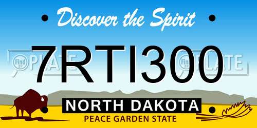 7RTI300 North Dakota License Plate
