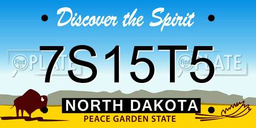 7S15T5 North Dakota License Plate