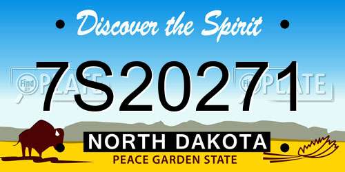 7S20271 North Dakota License Plate