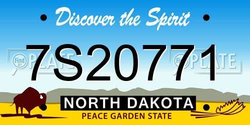 7S20771 North Dakota License Plate