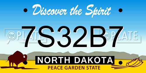 7S32B7 North Dakota License Plate