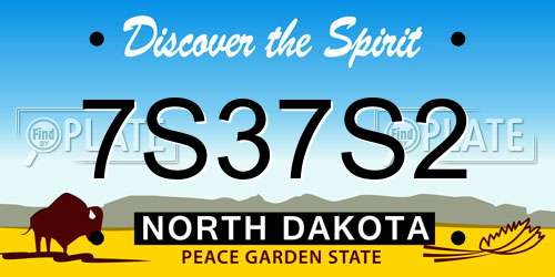 7S37S2 North Dakota License Plate