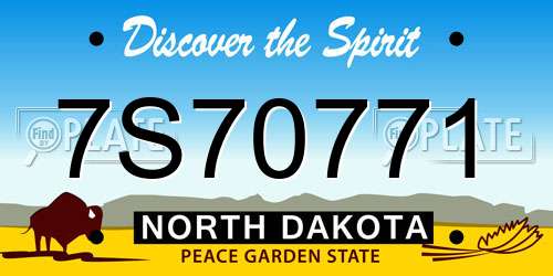 7S70771 North Dakota License Plate