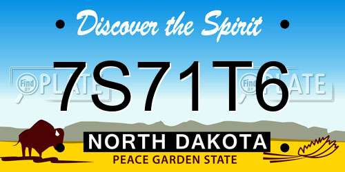 7S71T6 North Dakota License Plate