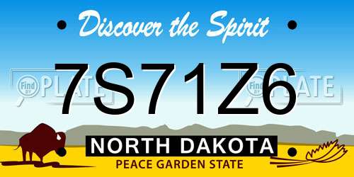 7S71Z6 North Dakota License Plate