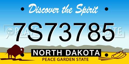 7S73785 North Dakota License Plate