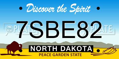 7SBE82 North Dakota License Plate