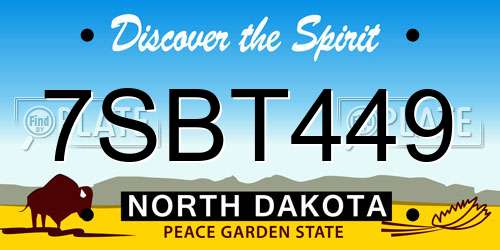 7SBT449 North Dakota License Plate