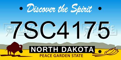 7SC4175 North Dakota License Plate