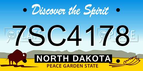 7SC4178 North Dakota License Plate