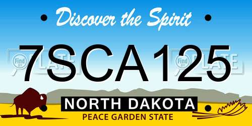 7SCA125 North Dakota License Plate