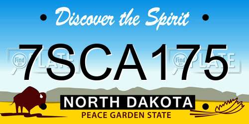 7SCA175 North Dakota License Plate