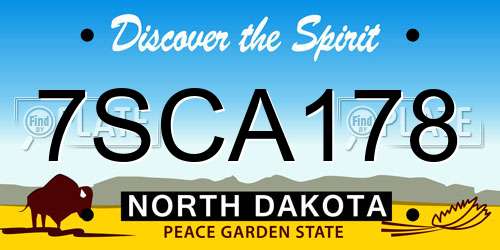 7SCA178 North Dakota License Plate