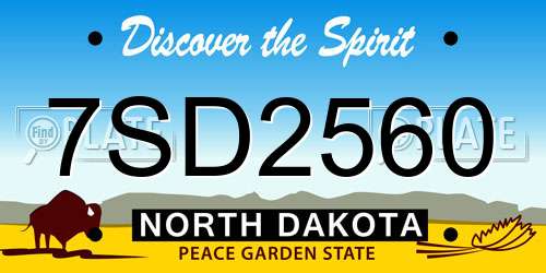7SD2560 North Dakota License Plate
