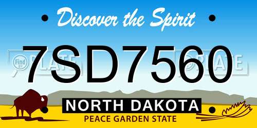 7SD7560 North Dakota License Plate