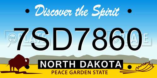7SD7860 North Dakota License Plate